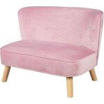 Roba canap� enfant en velours lil sofa - style scandinave - pieds en bois massif - rose