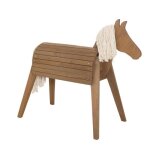 Cheval dext�rieur - roba - grand cheval de jardin - bois massif - teck - 2 en 1