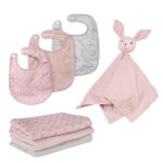 Roba coffret bb lil planet - 7 pcs - 3 bavoirs + 1 doudou + 3 langes - cadeau de naissance - rose / ...