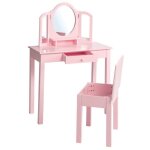 Roba coiffeuse enfant avec 3 miroirs et tabouret - rose