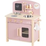 Roba cuisine de jeu avec accssoires - rose / bois naturel - plaque de cuisson four vier accessoires