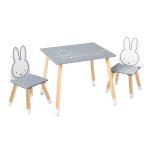 Roba ensemble table + 2 chaises enfants - miffy� - motif lapin - table de jeu et dapprentissage - gris ...