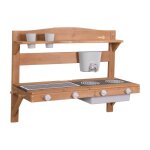 Roba jeu cuisine enfant � suspendre pour ext�rieur avec bac amovible et fonctionnalit�s ludiques - bois ...
