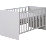 Roba lit bébé Évolutif lea en bois - convertible en lit junior - hauteur réglable - gris clair Roba lit bébé Évolutif lea en bois - convertible en lit junior - hauteur réglable - gris clair