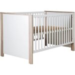 Roba lit b�b� �volutif olaf r�glable en hauteur - 70x140 cm - blanc / effet bois