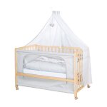 Roba lit cododo complet jumbo twins gris 60x120 cm avec 4 roues  freins - bois naturel - motif lphant ...