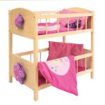 Roba lit superpos de poupe happy fee en bois naturel + 2 oreillers et 2 couvertures roses - lit double ...