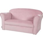 Roba mini canap� enfant en velours lil sofa - dossier confortable avec accoudoirs - rose