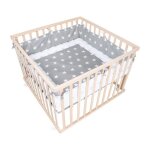 Roba parc bébé 100 x 100 cm mobile en bois massif bio + tour de parc gris Étoilé - hauteur réglable - ... Roba parc bébé 100 x 100 cm mobile en bois massif bio + tour de parc gris Étoilé - hauteur réglable - ...
