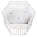 Roba parc bb hexagonal + tour de parc de protection fox & bunny et 6 roues - bois blanc