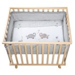 Roba parc bb jumbotwins 75x100 cm + tour de parc de protection et 4 roues - bois naturel