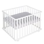Roba parc bébé réglable - 100x75 cm + tapis de parc roba style gris + 4 roues - bois blanc Roba parc bébé réglable - 100x75 cm + tapis de parc roba style gris + 4 roues - bois blanc