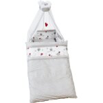 Roba parure de lit bb adam et eule 4 pcs : housse de couette + taie doreiller + ciel et tour de lit ...