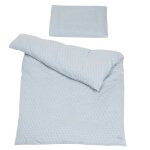 Roba parure de lit b�b� bio lil planet - housse de couette 100x135 + taie doreiller 40x60 - bleu clair ...