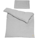 Roba parure de lit b�b� bio lil planet - housse de couette 100x135 + taie doreiller 40x60 - gris argent� ...