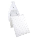 Roba parure de lit bb little stars 4 pcs : housse de couette + taie doreiller + ciel et tour de lit ...