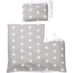 Parure de lit - roba - little stars - housse de couette 80x80 cm - taie 40x35 cm - gris / blanc Parure de lit - roba - little stars - housse de couette 80x80 cm - taie 40x35 cm - gris / blanc