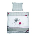Roba parure de lit b�b� r�versible adam & eule - housse de couette 80x80 + taie 40x35