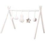 Roba portique deveil pour bb + set de pendentifs miffy - arche de jeu en bois - blanc