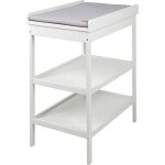 Roba table  langer + matelas  langer gris piqu roba style - laqu blanc