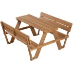 Roba table pique - nique enfants outdoor + en bois massif - avec dossiers - table dextrieur 4 places ...