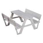 Roba table pique - nique enfants outdoor + avec dossiers - bois massif - table dextrieur - gris