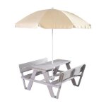 Table pique - nique enfants - roba - outdoor + - bois massif - parasol jaune beige - 4 places Table pique - nique enfants - roba - outdoor + - bois massif - parasol jaune beige - 4 places