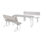 Table pique - nique enfants - roba - pliable - 2 bancs avec dossiers - bois massif - gris Table pique - nique enfants - roba - pliable - 2 bancs avec dossiers - bois massif - gris
