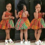 Robe 1 - 5 ans bb enfant fille vtements dt robe dos nu orange  bretelles de style bohme africain ...