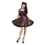 Robe ann�es 50 noire et rouge femme