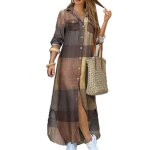 Robe automne casual À manches longues mode surdimensionné femmes chemise kaki Robe automne casual À manches longues mode surdimensionné femmes chemise kaki