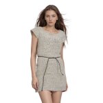 Robe femme sans manche - b. young - beige chin� - col bateau - doubl�e - taille 36