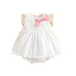 Robe body fille 12 mois broderie anglaise avec noeud