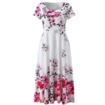 Robe boheme femme - tie dye robe longue vintage chic mariage fluide soiree fleurie droite ample dos nu ...