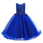 Robe brode de bal en tulle de princesse fille sans manches robe mariage soire mi - longue couleur unie ...