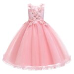Robe brode de bal en tulle de princesse fille sans manches robe mariage soire mi - longue couleur unie ...
