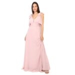 Robe longue avec rubans � nouer sur les bretelles. dot�e de coussinets de maintien et dune doublure. ...