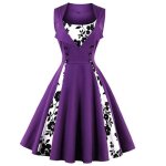 Robe de c�r�monie �l�gante r�tro - violet - femme