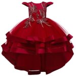 Robe crmonie fille demoiselle enfant jupe loose ptales noeud papillon au dos fleur robe filles 6 - ...