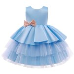 Robe c�r�monie fille princesse en tulle sans manches robe de bal de mariage avec ceinture noeud papillon ...