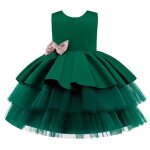 Robe c�r�monie fille princesse en tulle sans manches robe de bal de mariage avec ceinture noeud papillon ...