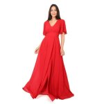 Robe de crmonies - non spcifi - longue portefeuille - manches papillons - dcollet en tulle - dos ...