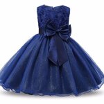 Robe crmonie princesse bb - fille sans manches en tulle robe de bal avec ceinture noeud papillon