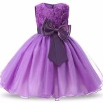 Robe crmonie princesse bb - fille sans manches en tulle robe de bal avec ceinture noeud papillon ...