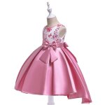 Robe de crmonie princesse fille imprim en tulle robe de mariage mi - longue sans manches avec ceinture ...