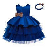 Robe crmonie princesse fille en tulle sans manches robe de bal de mariage avec bandeau noeud papillon ...