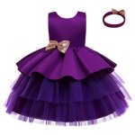 Robe crmonie princesse fille en tulle sans manches robe de bal de mariage avec bandeau noeud papillon ...