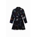 Robe - chemise courte illustrations femme desigual - noir - xl