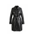 Robe chemise en cuir oakwood ref 54344 noir Robe chemise en cuir oakwood ref 54344 noir