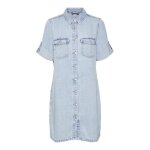 Robe chemise jeans femme vero moda jennie mix - light blue denim - bleu - femme - adulte Robe chemise jeans femme vero moda jennie mix - light blue denim - bleu - femme - adulte